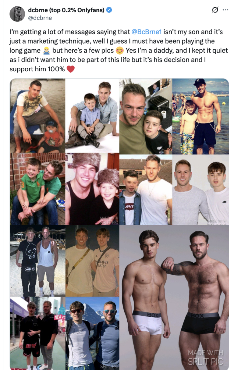Father posts proof he's doing OnlyFans with his real son